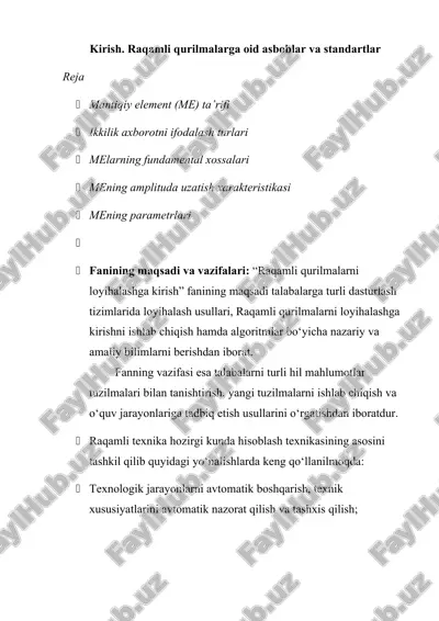 raqamli qurilmalarga oid asboblar va standartlar — DOCX
