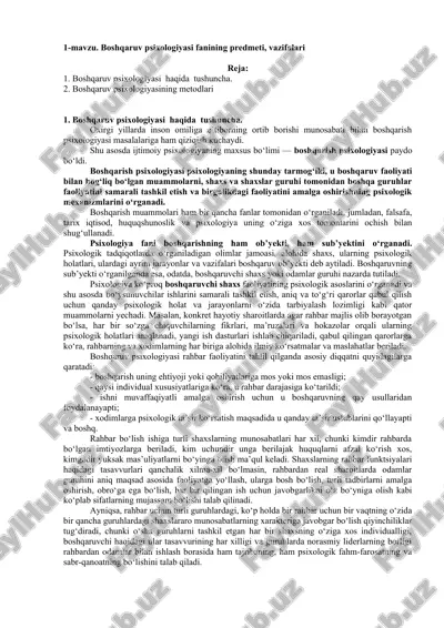 boshqaruv psixologiyasi — DOCX