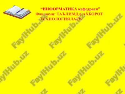 ta'limda axborot texnologiyalari kalendar reja — PPTX