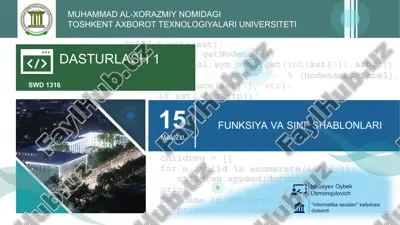 python funksiyalari — PPT