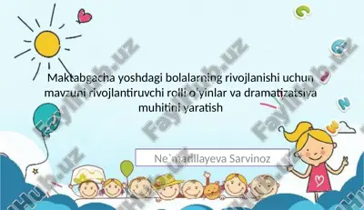 rivojlanishi uchun mavzuni rivojlantiruvchi rollio‘yinlar va dramatizatsiya — PPTX