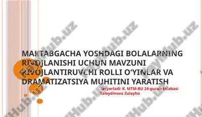 rolli o'yinlar va dramatizatsiya — PPTX