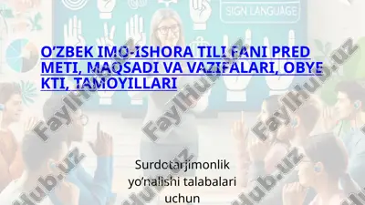 o‘zbek imo-ishora tili fani — PPTX