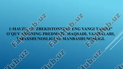 o'zbekistonning eng yangi tarixi — PPTX