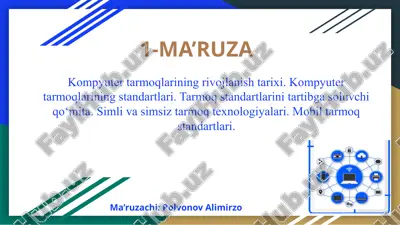 kompyuter tarmoqlarining rivojlanishi va standartlari — PPTX