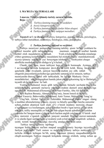 tarbiya fanining maqsad va vazifalari — DOCX