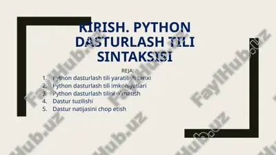 python dasturlashtili — PPTX