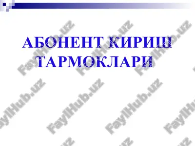 kirish tarmog'i tushunchasi — PPT