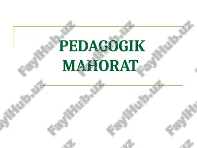 pedagogik mahorat — PPT