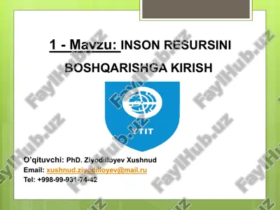 inson resursini boshqarishga kirish — PPTX