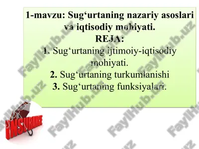 sug‘urtaning nazariy asoslari va iqtisodiy mohiyati — PPT
