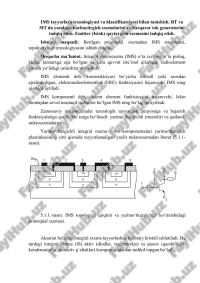 ims tayyorlash texnologiyasi va klassifikatsiyasi — DOCX
