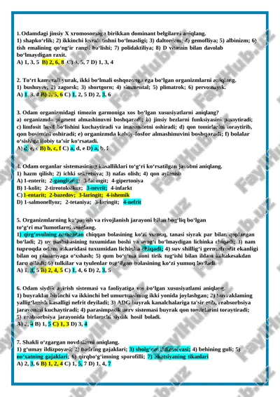 organizmning jinsiy xromosomalariga bog'liq belgilar — DOC