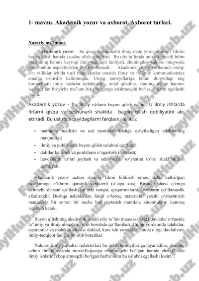 akademik yozuv va axborot. — DOCX