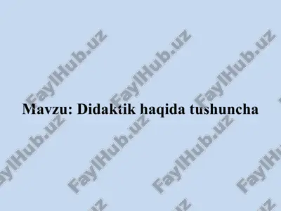 didaktika haqida tushuncha — PPTX