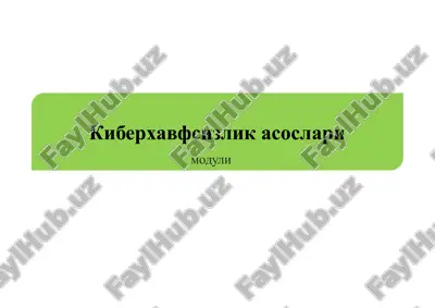 kiberxavfsizlikasoslari moduli — PPTX