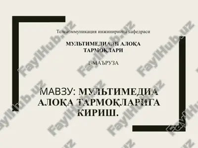 multimediya aloqa tarmoqlari — PPTX