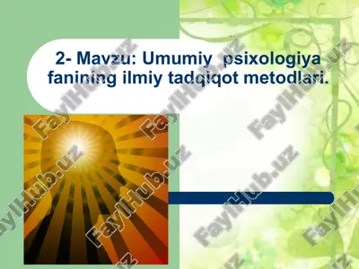 psixologiya fanining ilmiy tadqiqot metodlari — PPT