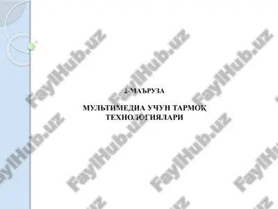 multimedia uchun tarmoq texnologiyalari — PPTX