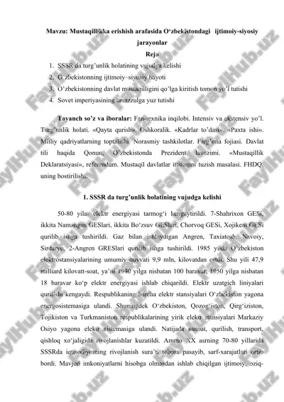 elektr energiyasi tarmog‘i va energosistemalarini kengaytirish — DOCX