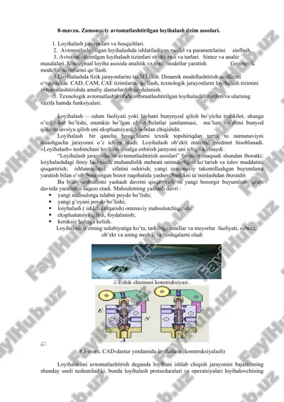zamonaviy avtomatlashtirilgan loyihalash tizim asoslari — DOCX