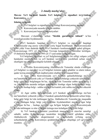 yo‘l harakati va yo‘l belgilari konvensiyasi — DOCX