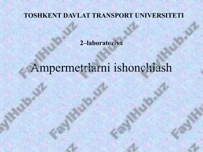 ampermetrlarni ishonchlash — PPTX