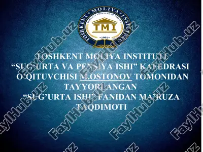 sug‘urta ishi ma'ruza taqdimoti — PPT