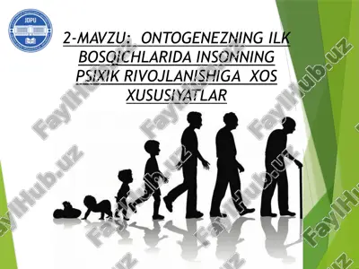ontogenezning ilk bosqichlarida insonning psixik rivojlanishiga xos xususiyatlar — PPTX