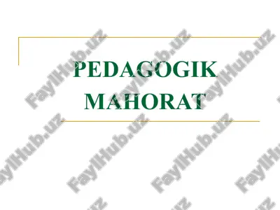 pedagogik mahorat — PPT
