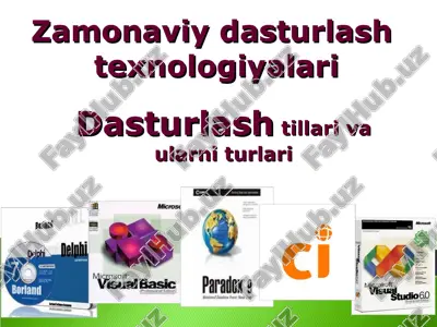 dasturlash texnologiyasi — PPT