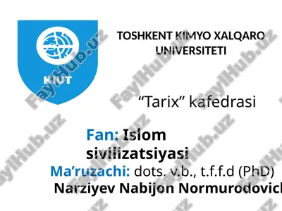 islom madaniyati va sivilizatsiyasi — PPTX