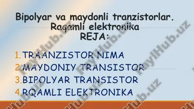 bipolyar va maydonli tranzistorlar — PPTX