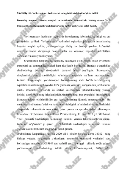 yo‘l-transport hodisalarini ishtirokchilari bo‘yicha tahlil — DOCX
