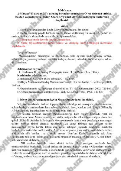 pedagogika tarixi — DOCX
