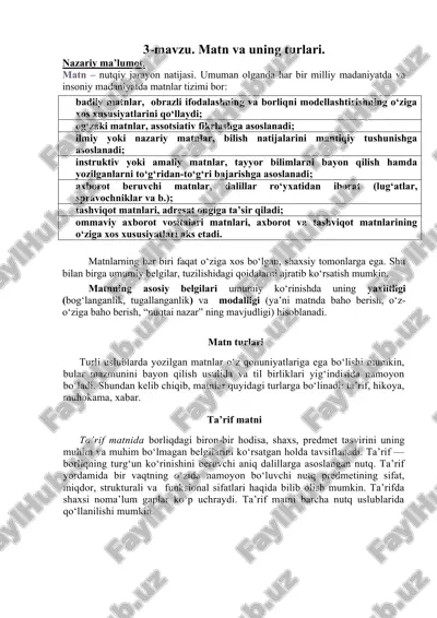 matn va uning turlari — DOCX