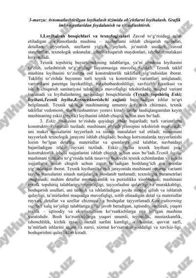avtomatlashtirilgan loyihalash tizimi — DOCX