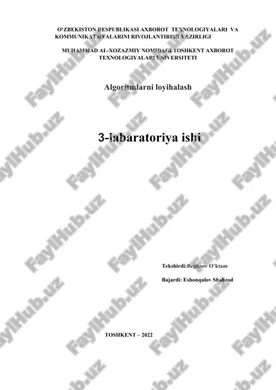 algoritmlarni loyihalash — DOCX