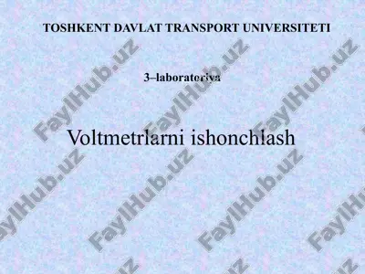 voltmetrlarni ishonchlash — PPTX