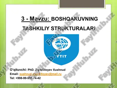 boshqaruvning tashkiliy strukturalari — PPTX