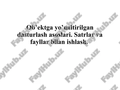 dasturlash asoslari — PPTX