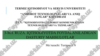 dasturiy mahsulotlar — PPT
