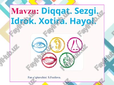 sezgilar haqida umumiy tushuncha — PPTX