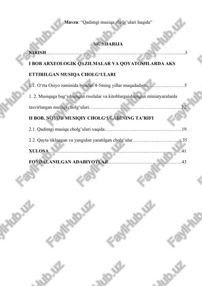 qadimgi musiqa cholg’ulari haqida — DOCX