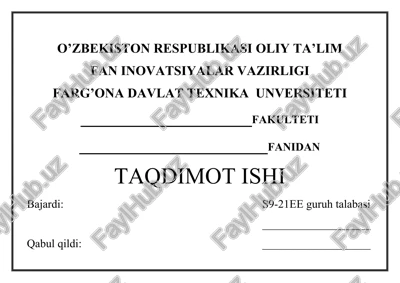 taqdimot ishi — DOCX