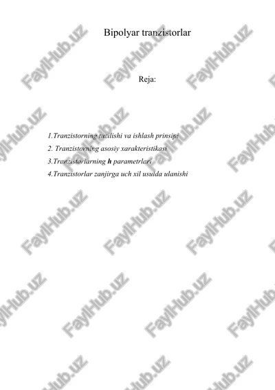 bipolyar tranzistorlar — DOC