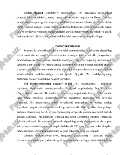 modulyatsiya va excel — DOCX