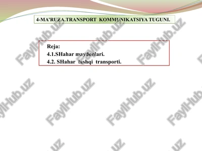 transport kommunikatsiya tuguni — PPTX