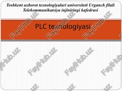plc texnologiyasi — PPTX