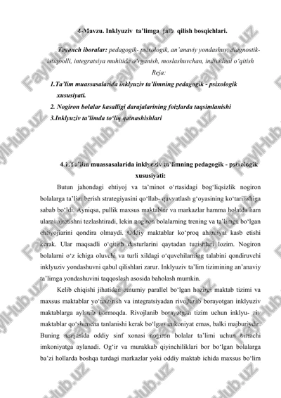 inklyuziv ta’limga jalb qilish bosqichlari — DOC
